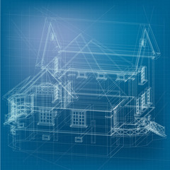 Urban Blueprint (vector). Architectural background