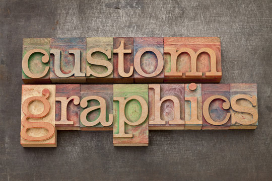 custom graphics in wood type