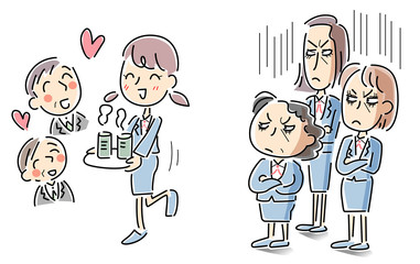 モテる新人と嫉妬する女性社員