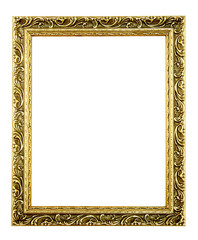 Golden frame isolated on white background