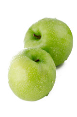 Two fresh green apples