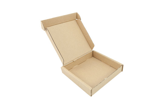 Isolated brown corrugated box