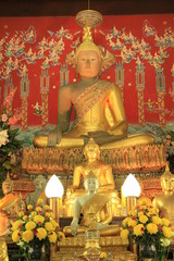 Buddha in church at Wat Yai Chaimongkol,Thailand.