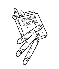 color pastel in doodle style