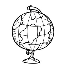 globe in doodle style