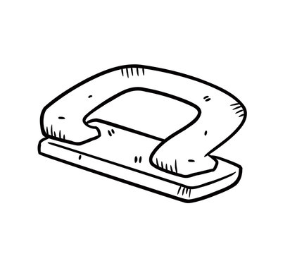 recommend clip art: hole puncher in doodle style