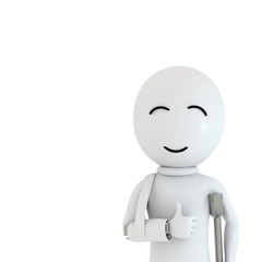 3d small people as patient  in white background