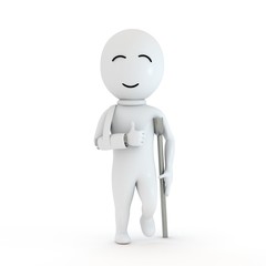 3d small people as patient  in white background