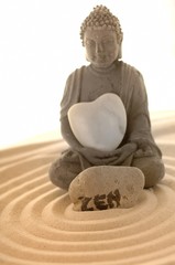 Sandbild Zen mit Sanduhr