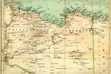 Old map (1929) of Libya