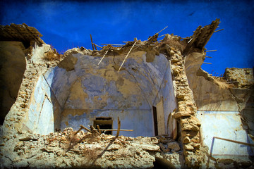 Building collapse, destruction, earthquake