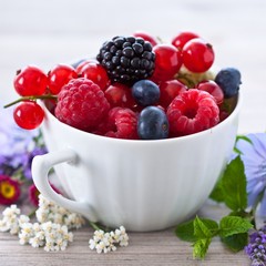 Cup with summer berries