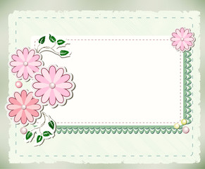 Vintage background with flowers and lace