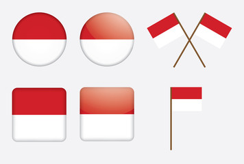 set of badges with flag of Monaco vector illustration