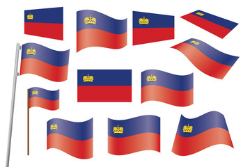 set of flags of Liechtenstein vector illustration