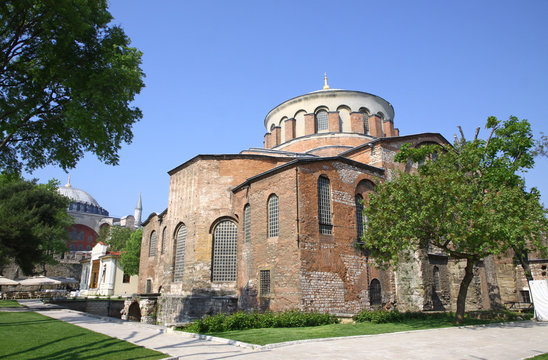 Hagia Irene church in the park of Topkapi Palace in Istanbul