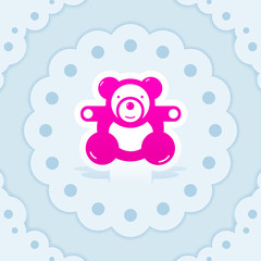 baby toy teddy bear postcard.