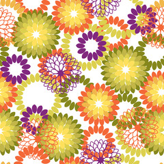 Seamless pattern with abstract flowers. Vector illustration.