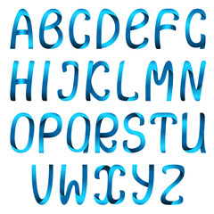 Blue ribbon alphabet set