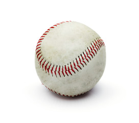 Grunge dirty baseball ball isolated on white background