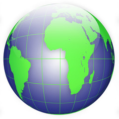 blue-green globe