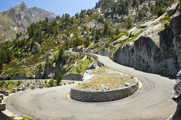 road serpentine in french Pyrenees