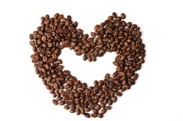 Heart shaped Coffee beans