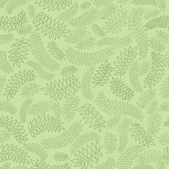 Fototapeta na wymiar seamless pattern with leaves on green background, Print
