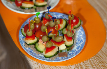 canape on a plate