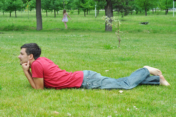 Man on the grass