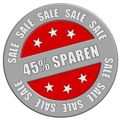 Schild graurot rt SALE 45% SAPREN