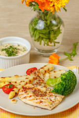 grilled chicken breast with vegetables