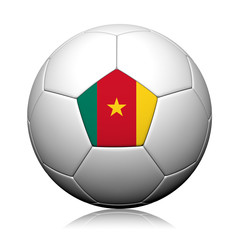 Cameroon Flag Pattern 3d rendering of a soccer ball