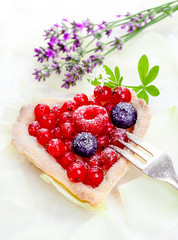 Heart-shaped redcurrant tartlet