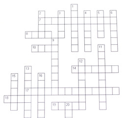 Crossword puzzle close-up