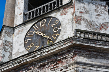 old clock on the medieval tower