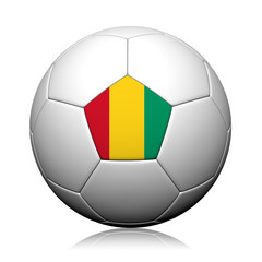 Obraz premium Guinea Flag Pattern 3d rendering of a soccer ball