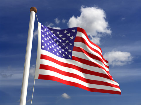 USA flag (with clipping path)