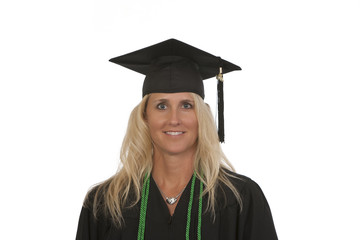 Portrait female college graduate with honors