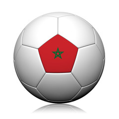 Fototapeta premium Morocco Flag Pattern 3d rendering of a soccer ball