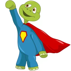 Peel and stick wall murals Superheroes Funny Turtle. Superman.