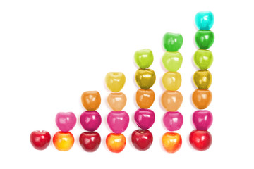 abstract colorful diagram shaped from cherries