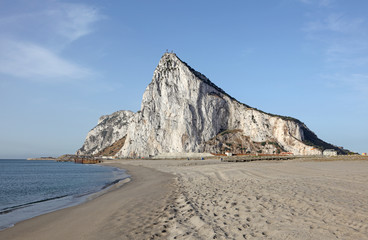 The Rock of Gibraltar from the beach of La Linea, Spain - 42874661