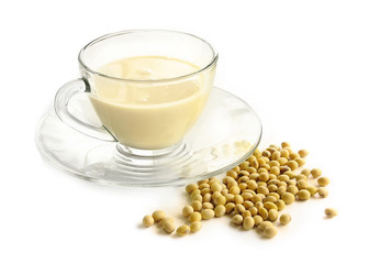 soymilk with soybeans