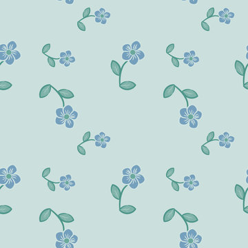 Seamless Light Blue Flower Pattern