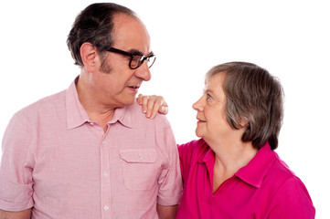 Matured romantic couple posing