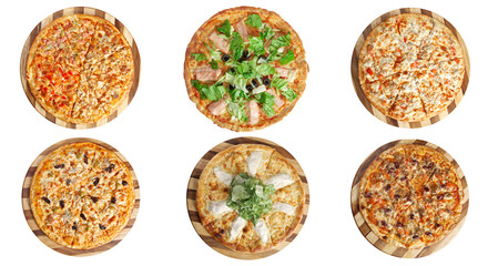 Fototapeta na wymiar Pizza and italian kitchen. Studio. collage