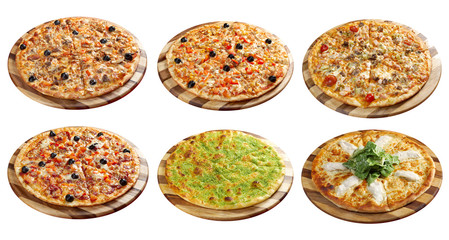 Pizza and italian kitchen. Studio. collage