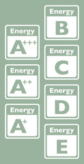 set of energy class tag - illustration