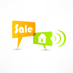 House for sale. Concept speech bubbles